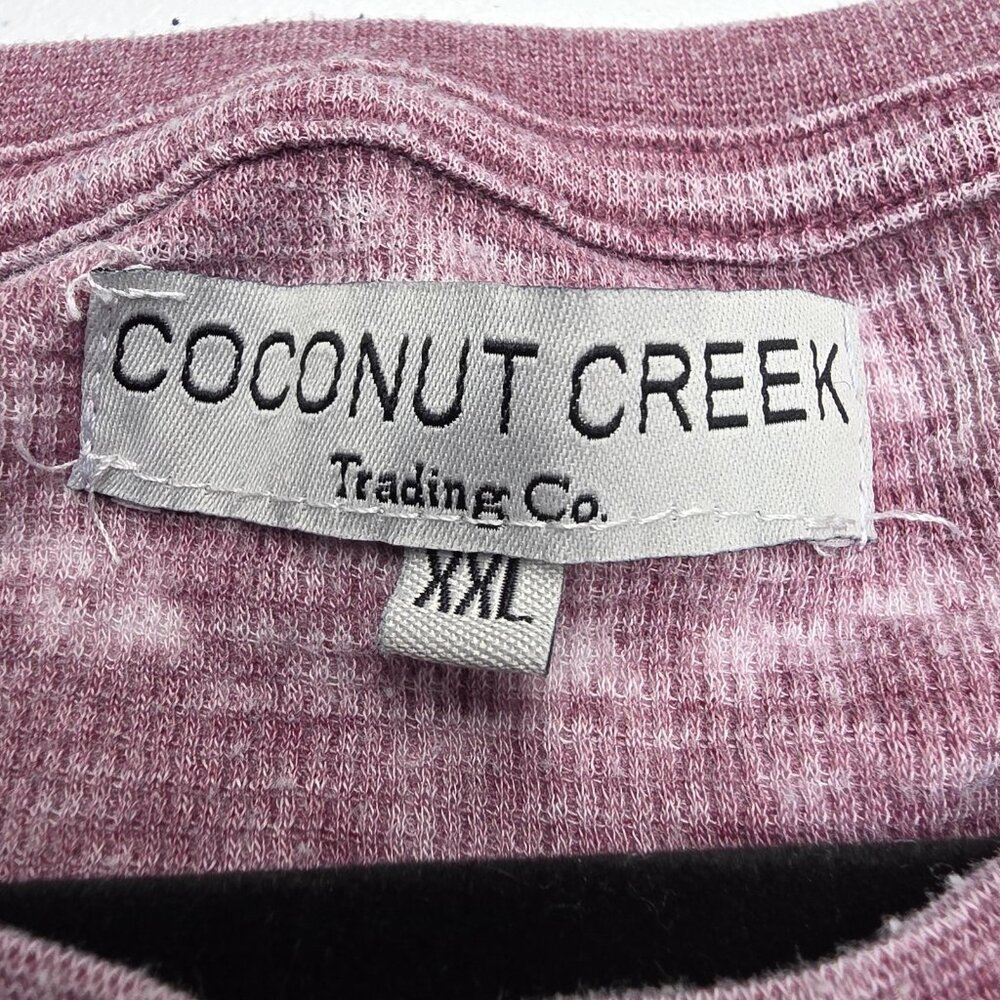 Coconut Creek Shirt Mens 2XL Waffle Thermal Varsity Stripes Long Sleeve - Picture 5 of 9